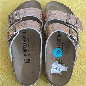 Birkenstock  Sandals - Brown Croc Pattern